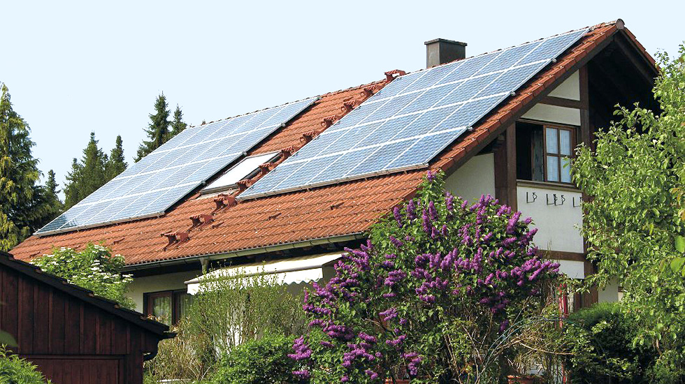 Haus mit Solarzellen